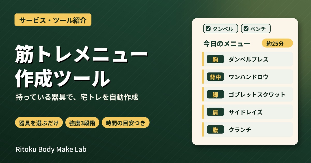 筋トレメニュー作成ツール